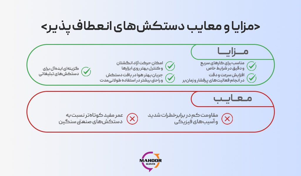 مزایا و معایب دستکش های انعطاف پذیر